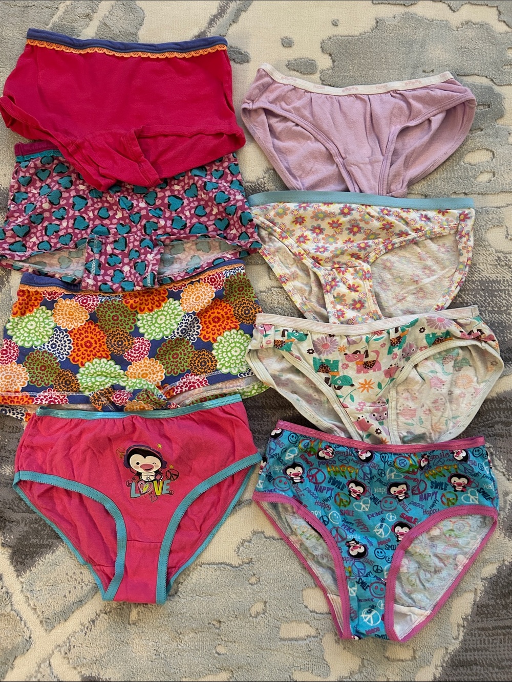 FREE ADD ON - Girls' Assorted Pink & Multicolor Cotton Briefs - Pack Size 10